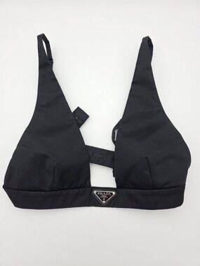 Prada Re-Nylon Bralette Top in Black